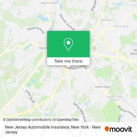 Mapa de New Jersey Automobile Insurance