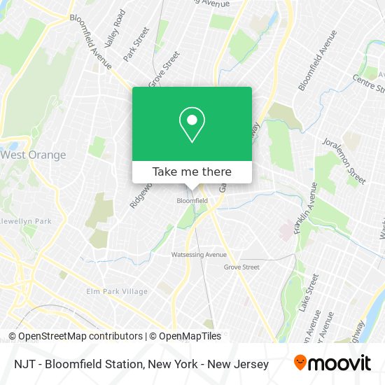 Mapa de NJT - Bloomfield Station