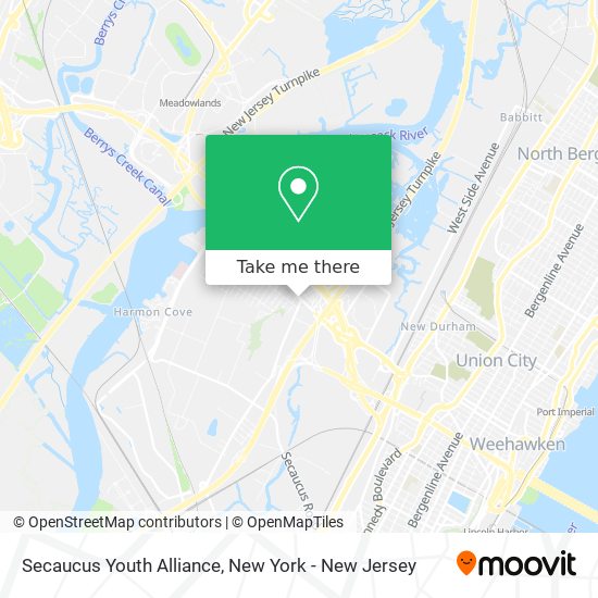 Mapa de Secaucus Youth Alliance