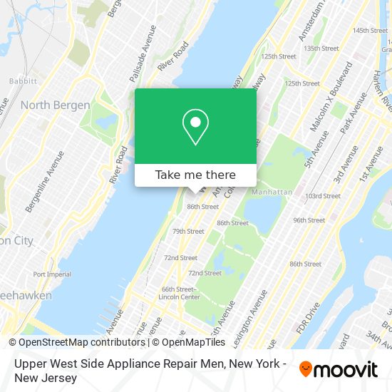 Upper West Side Appliance Repair Men map