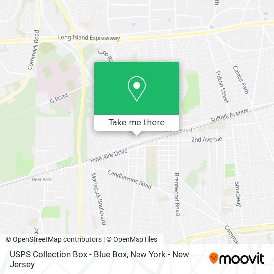 Mapa de USPS Collection Box - Blue Box