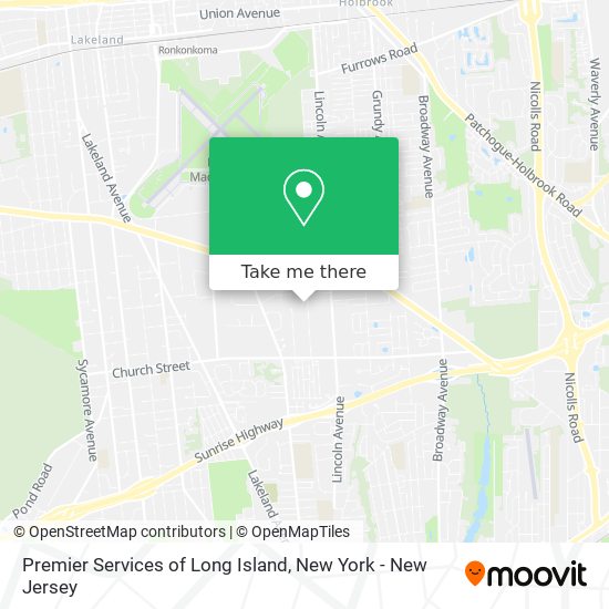 Premier Services of Long Island map