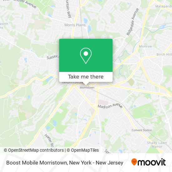 Boost Mobile Morristown map