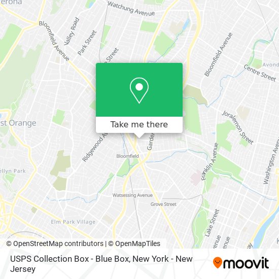 Mapa de USPS Collection Box - Blue Box