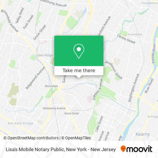 Lisa's Mobile Notary Public map