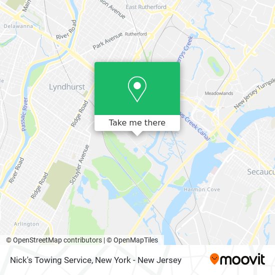 Nick's Towing Service map