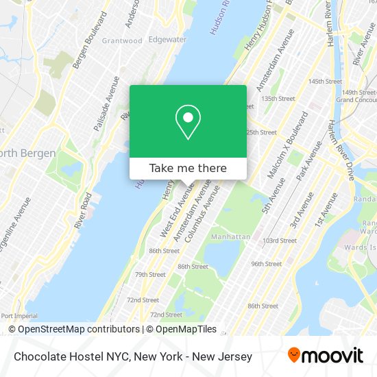 Chocolate Hostel NYC map