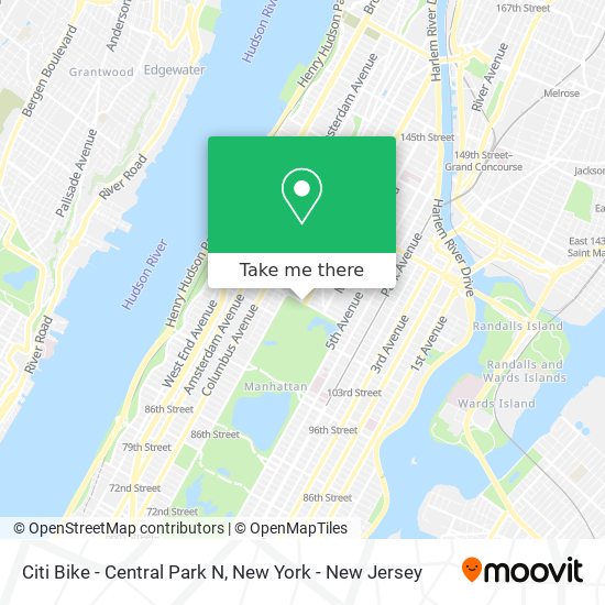 Mapa de Citi Bike - Central Park N