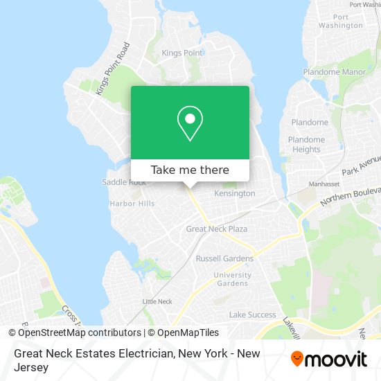 Great Neck Estates Electrician map