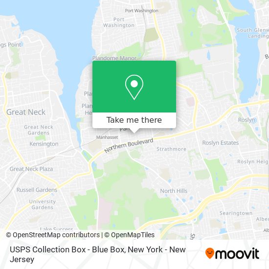 Mapa de USPS Collection Box - Blue Box