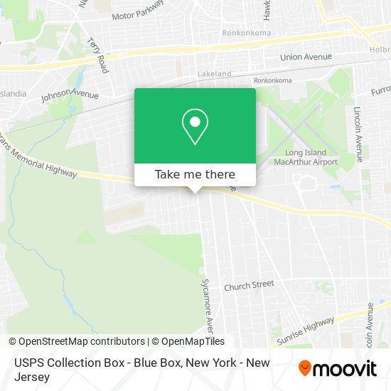 USPS Collection Box - Blue Box map