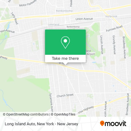 Long Island Auto map