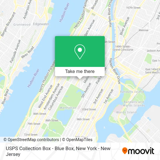 USPS Collection Box - Blue Box map