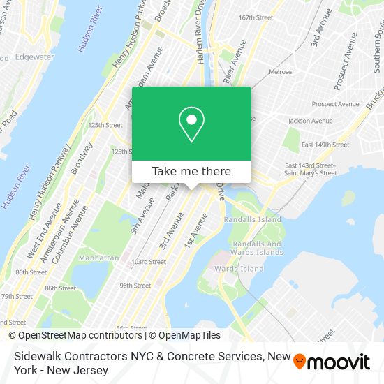 Mapa de Sidewalk Contractors NYC & Concrete Services