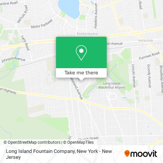 Mapa de Long Island Fountain Company