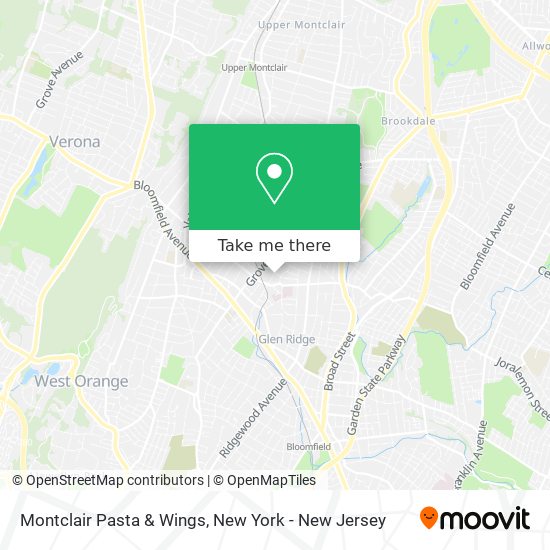 Montclair Pasta & Wings map