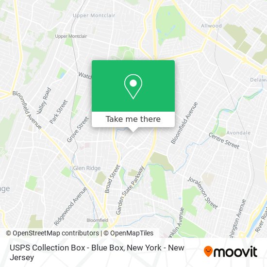 Mapa de USPS Collection Box - Blue Box