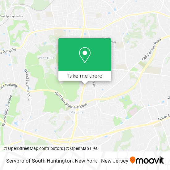 Servpro of South Huntington map