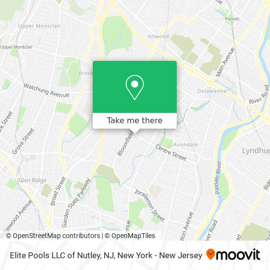 Elite Pools LLC of Nutley, NJ map