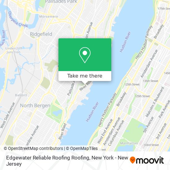 Edgewater Reliable Roofing Roofing map