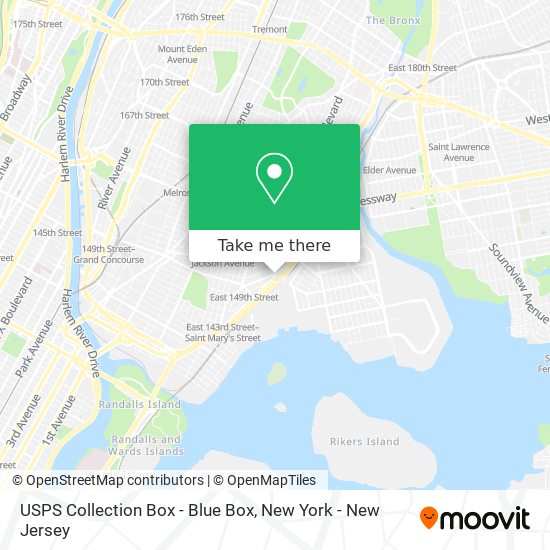 Mapa de USPS Collection Box - Blue Box