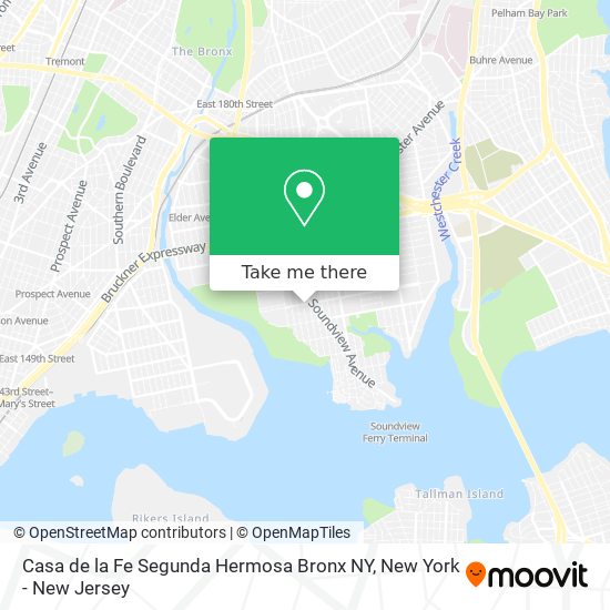 Mapa de Casa de la Fe Segunda Hermosa Bronx NY