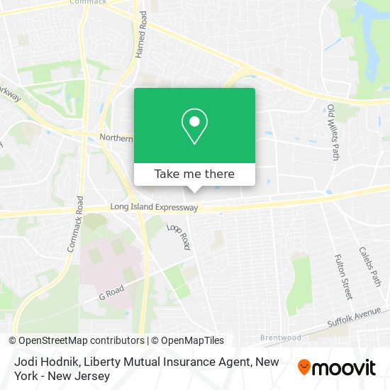 Mapa de Jodi Hodnik, Liberty Mutual Insurance Agent