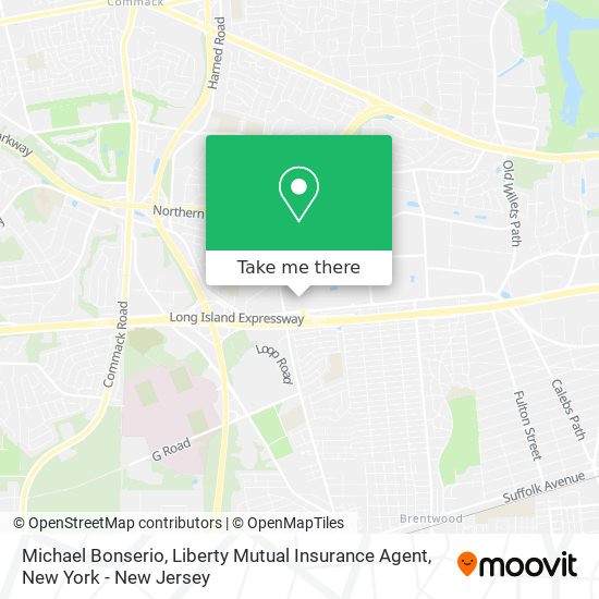 Mapa de Michael Bonserio, Liberty Mutual Insurance Agent