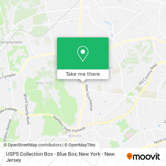 Mapa de USPS Collection Box - Blue Box