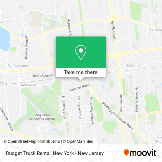 Budget Truck Rental map