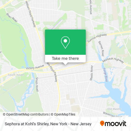 Mapa de Sephora at Kohl's Shirley
