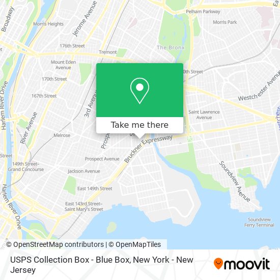 Mapa de USPS Collection Box - Blue Box