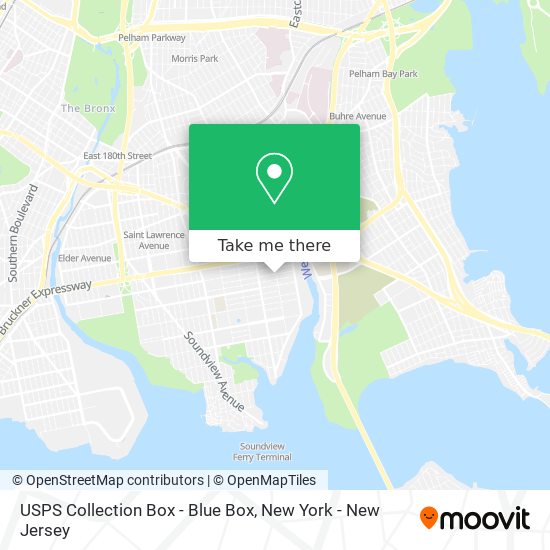 Mapa de USPS Collection Box - Blue Box