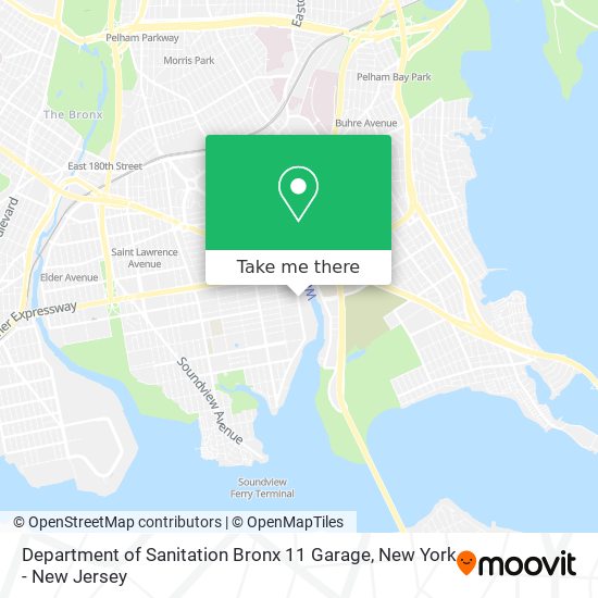Department of Sanitation Bronx 11 Garage map