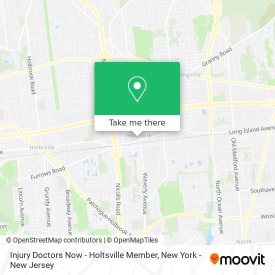 Injury Doctors Now - Holtsville Member map