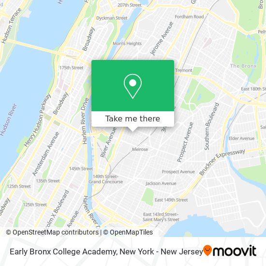 Early Bronx College Academy map