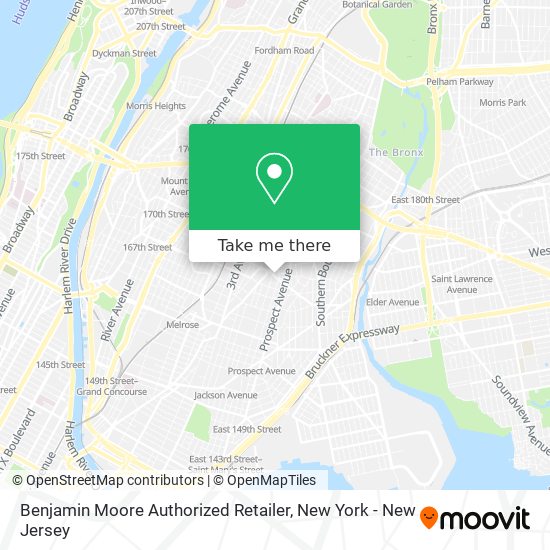 Mapa de Benjamin Moore Authorized Retailer