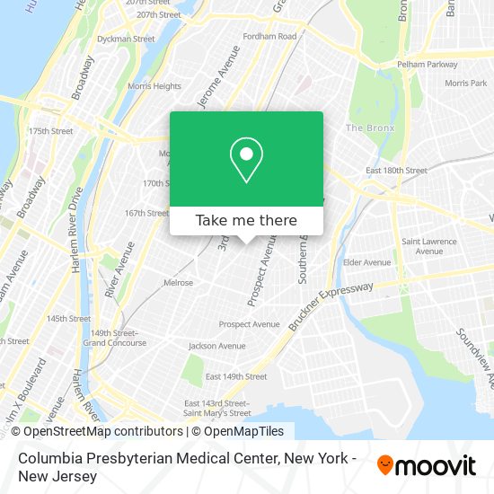 Columbia Presbyterian Medical Center map