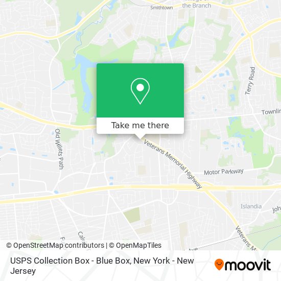 Mapa de USPS Collection Box - Blue Box