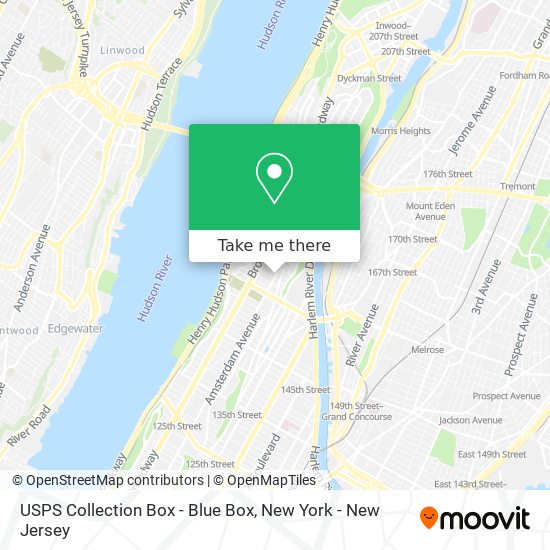 Mapa de USPS Collection Box - Blue Box