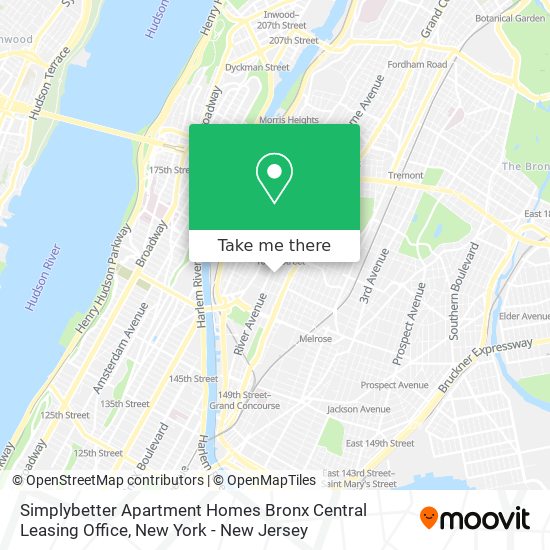 Mapa de Simplybetter Apartment Homes Bronx Central Leasing Office