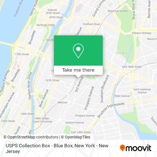 Mapa de USPS Collection Box - Blue Box