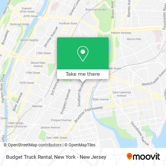 Budget Truck Rental map