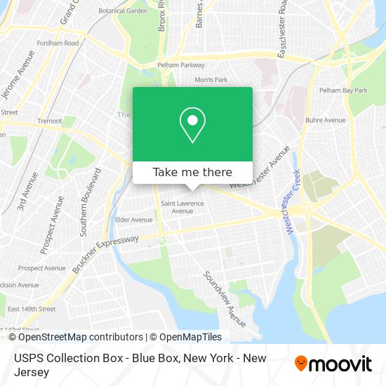 USPS Collection Box - Blue Box map