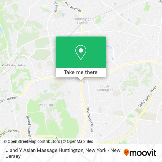 J and Y Asian Massage Huntington map