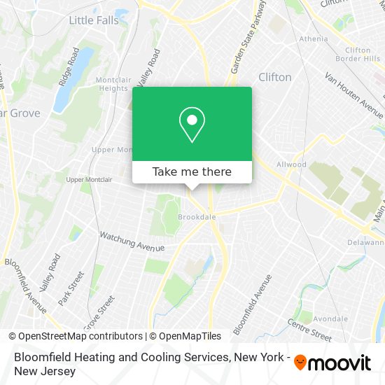 Bloomfield Heating and Cooling Services map
