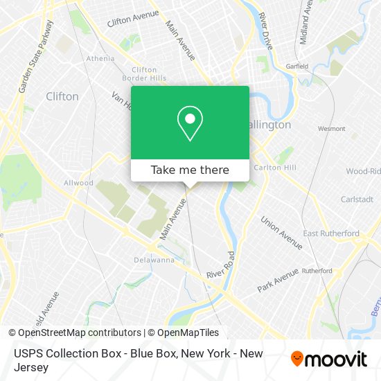 USPS Collection Box - Blue Box map