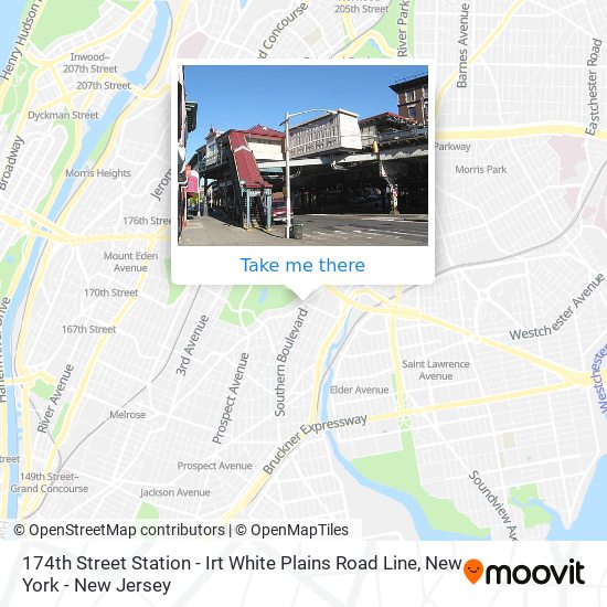 174th Street Station - Irt White Plains Road Line map
