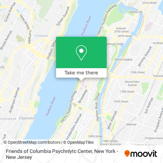 Friends of Columbia Psychnlytc Center map