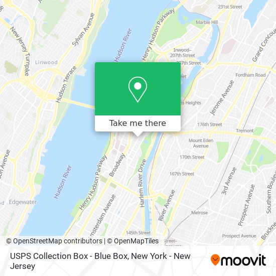 USPS Collection Box - Blue Box map